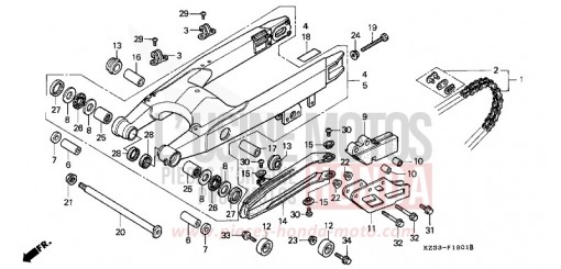 BRAS OSCILLANT/CHAINE SECONDAIRE CR250RS de 1995